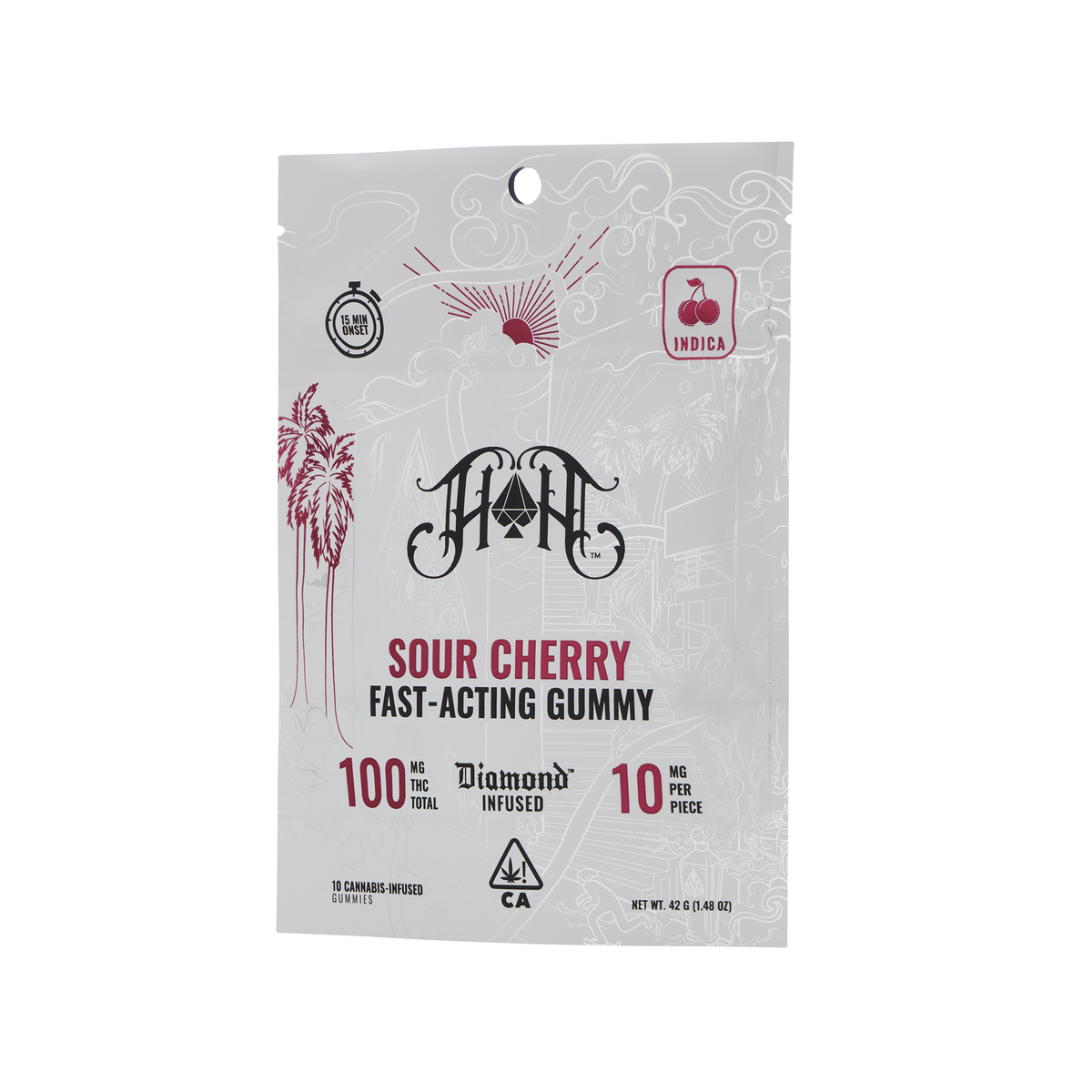 Sour Cherry | Indica - Fast-Acting Gummies - 100mg THC