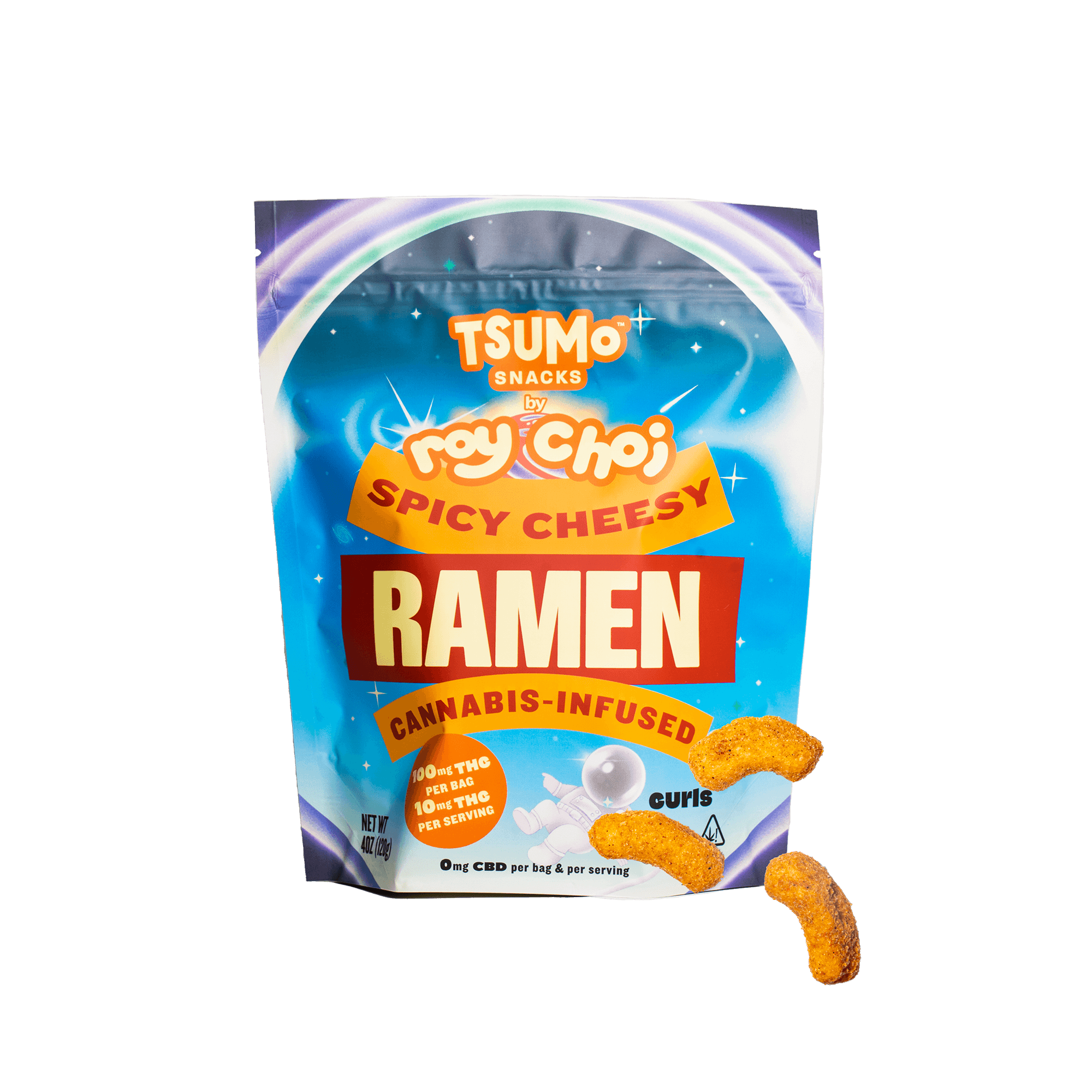 TSUMo Snacks - Spicy Cheesy Ramen - Roy Choi-Crafted Puffs -  Multiserve (100mg)