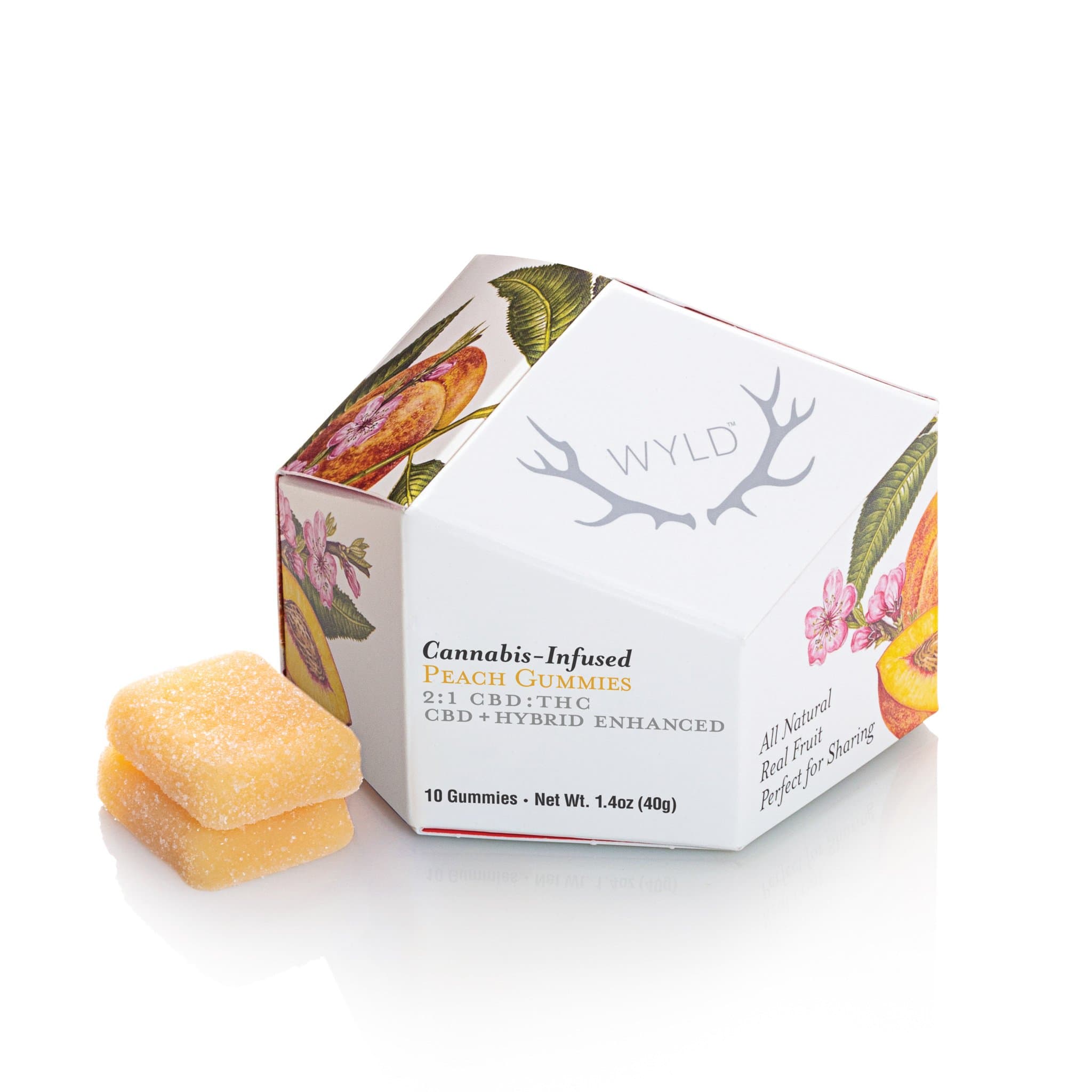Peach 2:1 CBD + Hybrid Enhanced Gummies (100mg CBD:50mg THC)