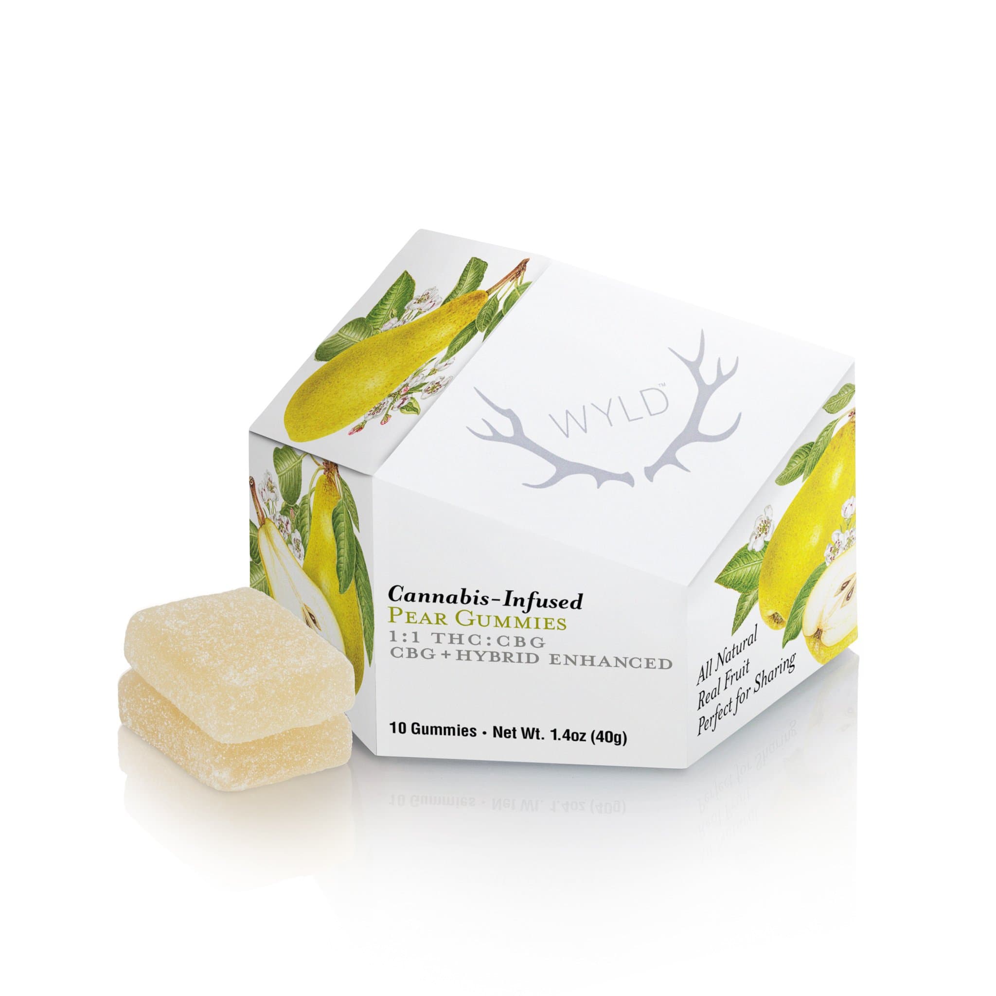 Pear 1:1 CBG + Hybrid Enhanced Gummies (100mg THC:100mg CBG)
