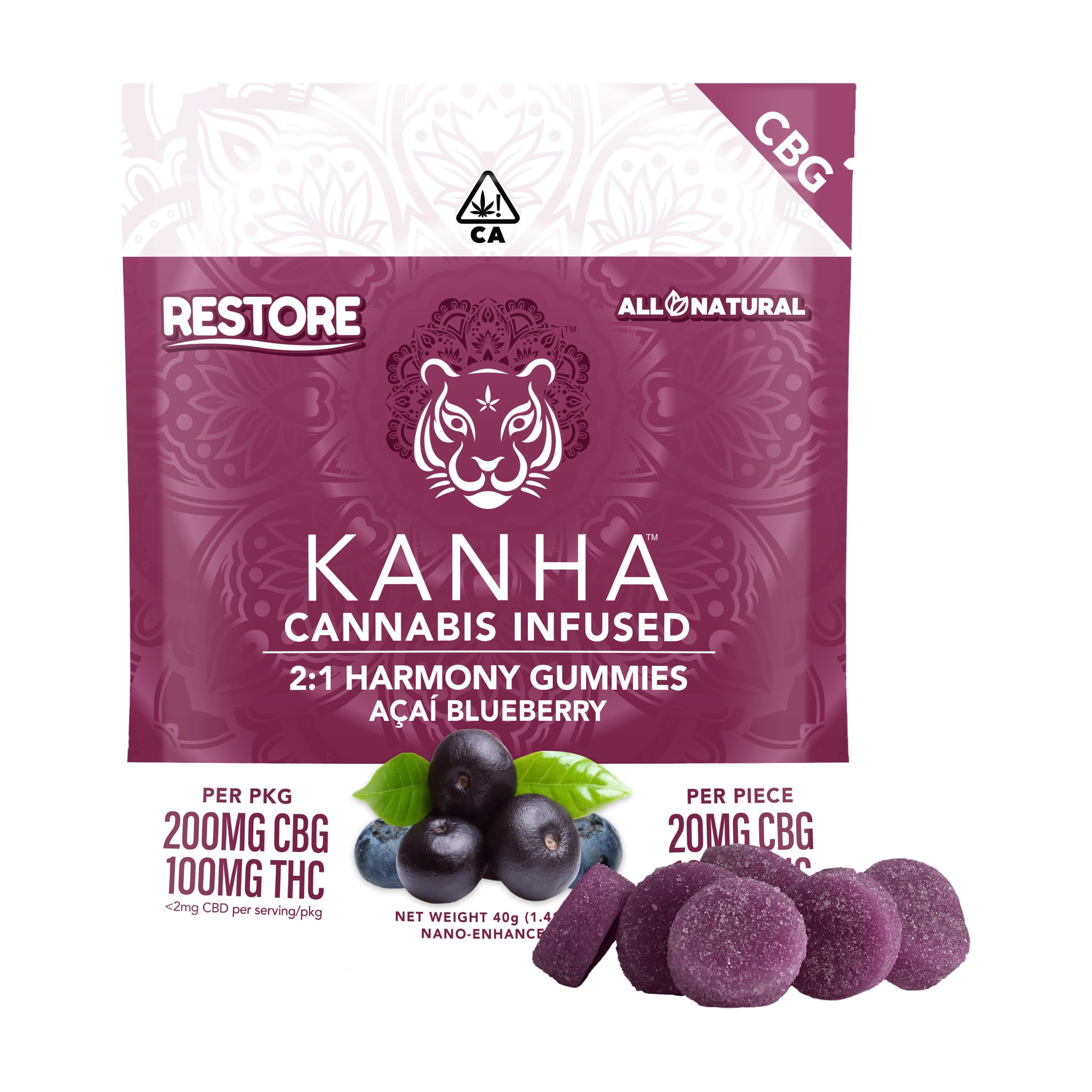 Harmony 2:1 Acai Blueberry [10pk] (200mg CBG /100mg THC)