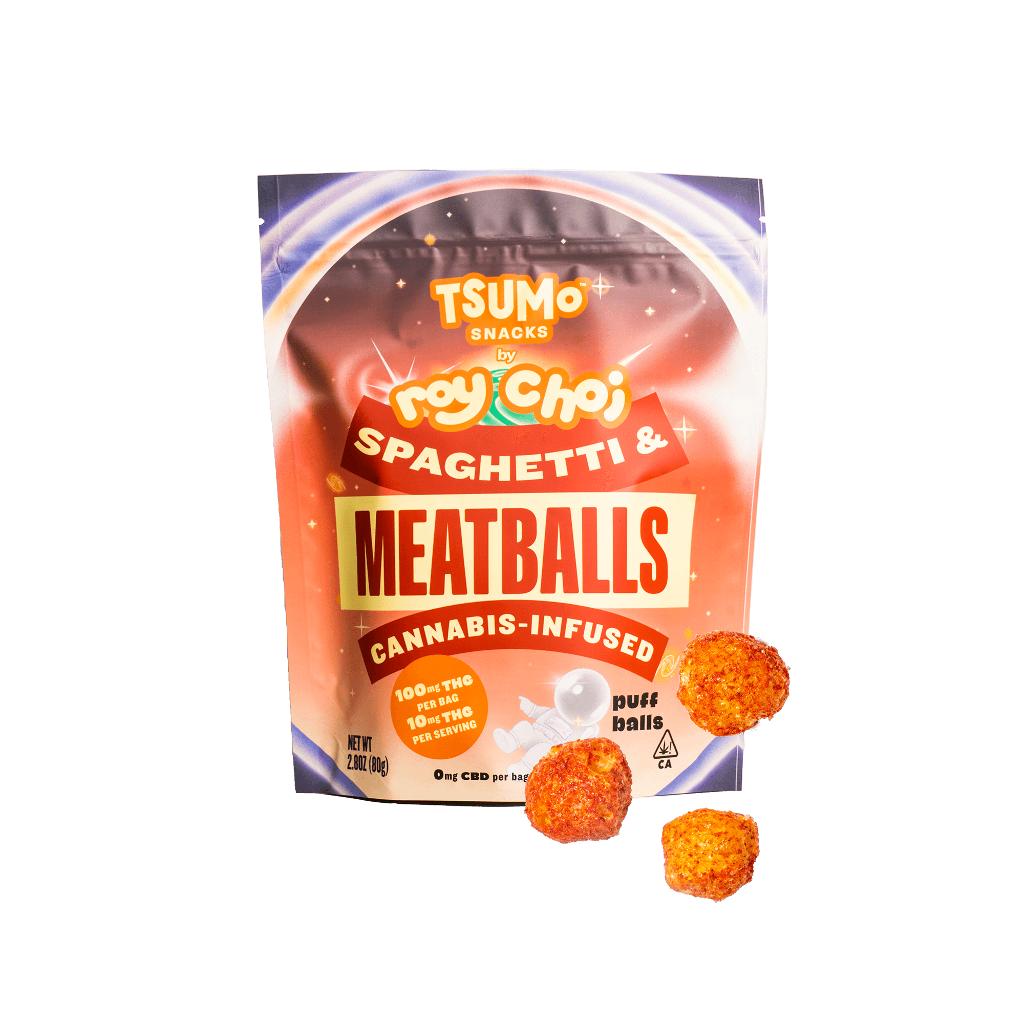 TSUMo Snacks - Spaghetti & Meatballs - Roy Choi-Crafted Puffs -  Multiserve (100mg)