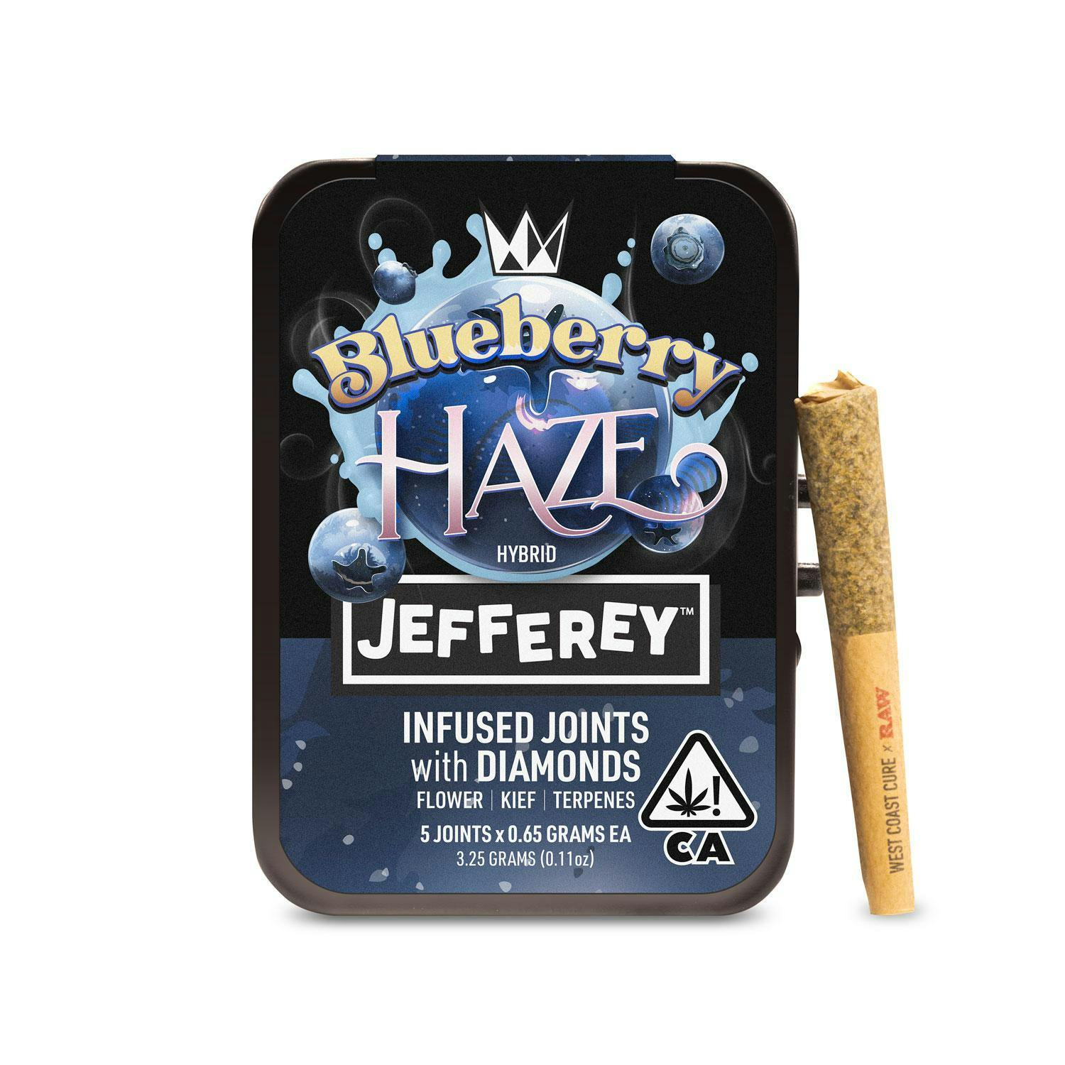 Blueberry Haze - Jefferey Infused Joint .65g 5 Pack