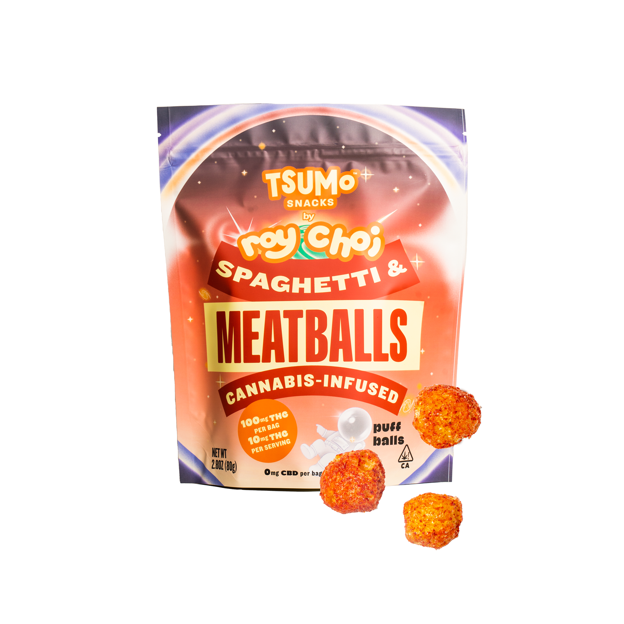 TSUMo Snacks - Spaghetti & Meatballs - Roy Choi-Crafted Puffs -  Multiserve (100mg)